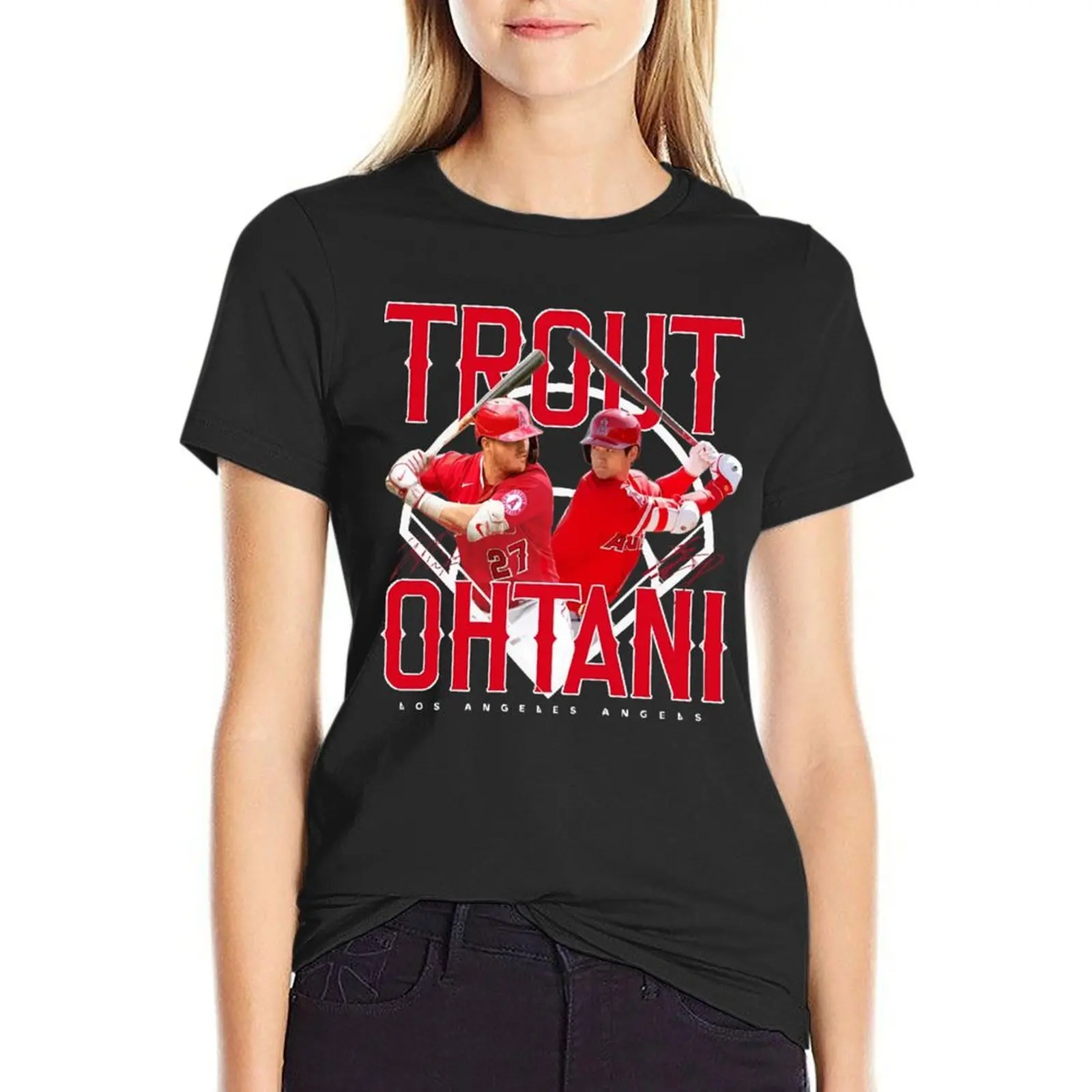 

Míké Tróút x Shóhéí óhtání T-Shirt blacks female korean Women's clothes