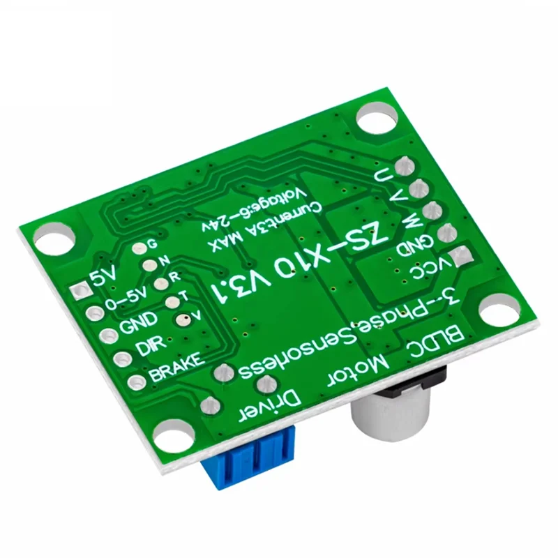 A29F-DC 6-20V 60W 12V Brushless Motor Driver Board With BLDC Speed Control, 3-Phase Governor Hallless Switch Module And Cable