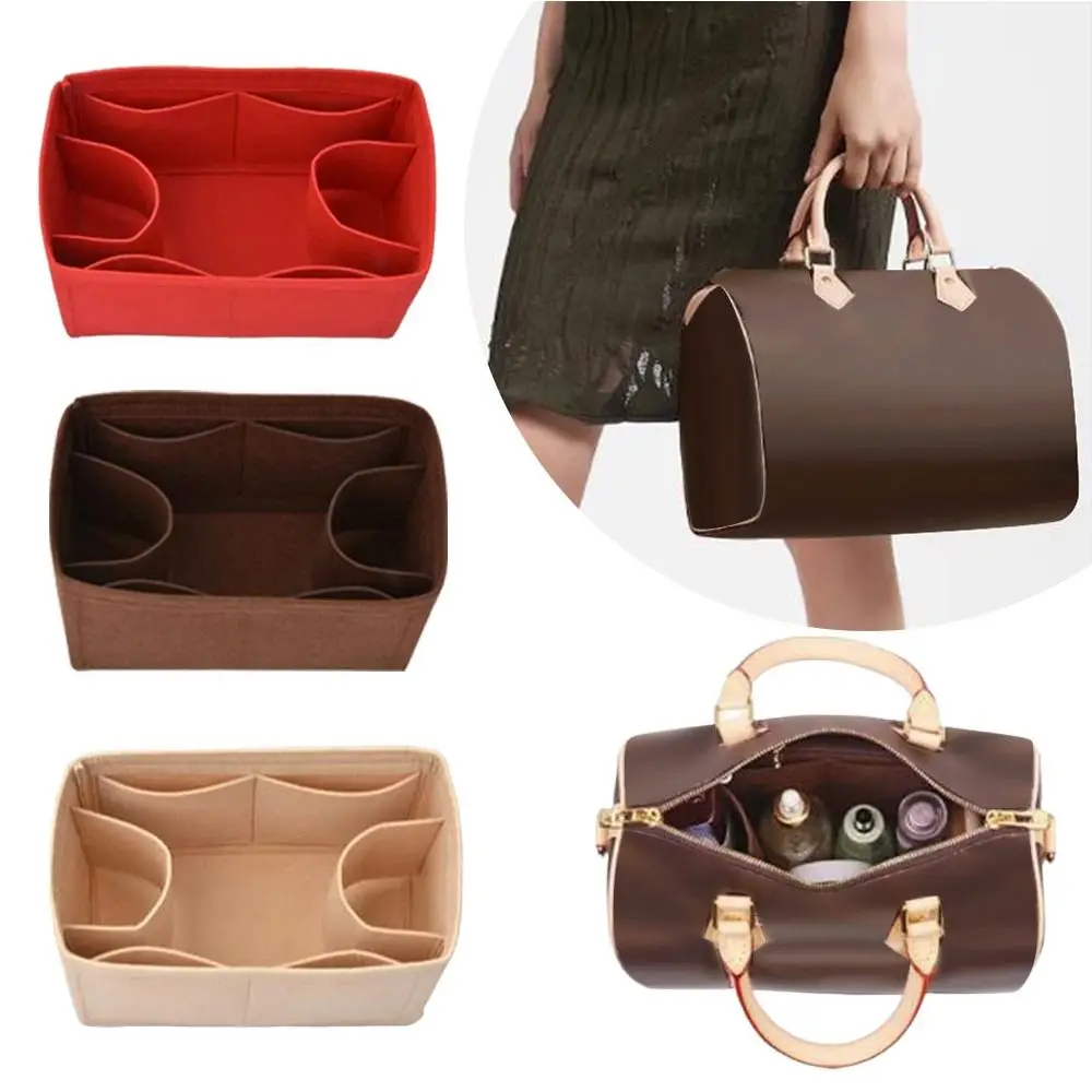 حقيبة إدراج متينة من اللباد سعة كبيرة متعددة الجيوب حقيبة يد منظم حقيبة التخزين للسفر LV Speed25/30/35/Gentlewoman #3