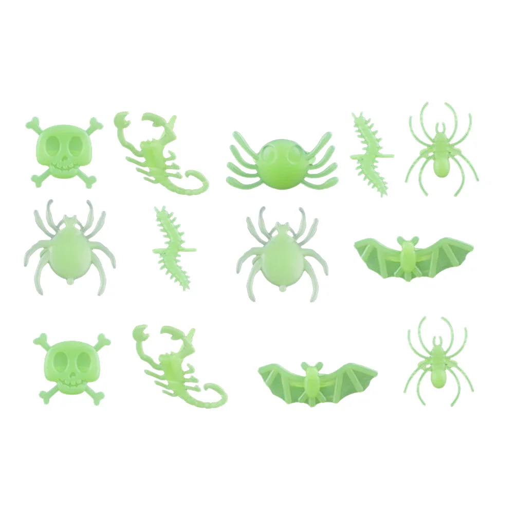

12Pcs Creative Spider Skull Ainimal Ring Plastic Toy Finger Ring for Halloween Ghost Party