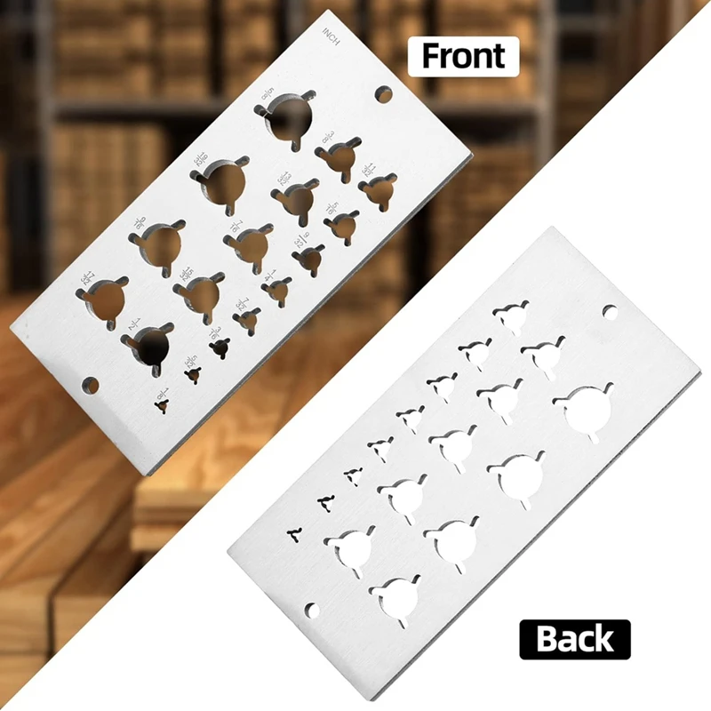 2 Pieces Steel Dowel Plate, Dowel Maker, Imperial 17 Holes In 1/32In Increments From 1/8In To 5/8In
