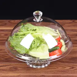 Plastic Round Dish Cover Cake Plate Bread Fruit Display Holder Acrylic Tempered Food Cover Dust Cover Party Decoration