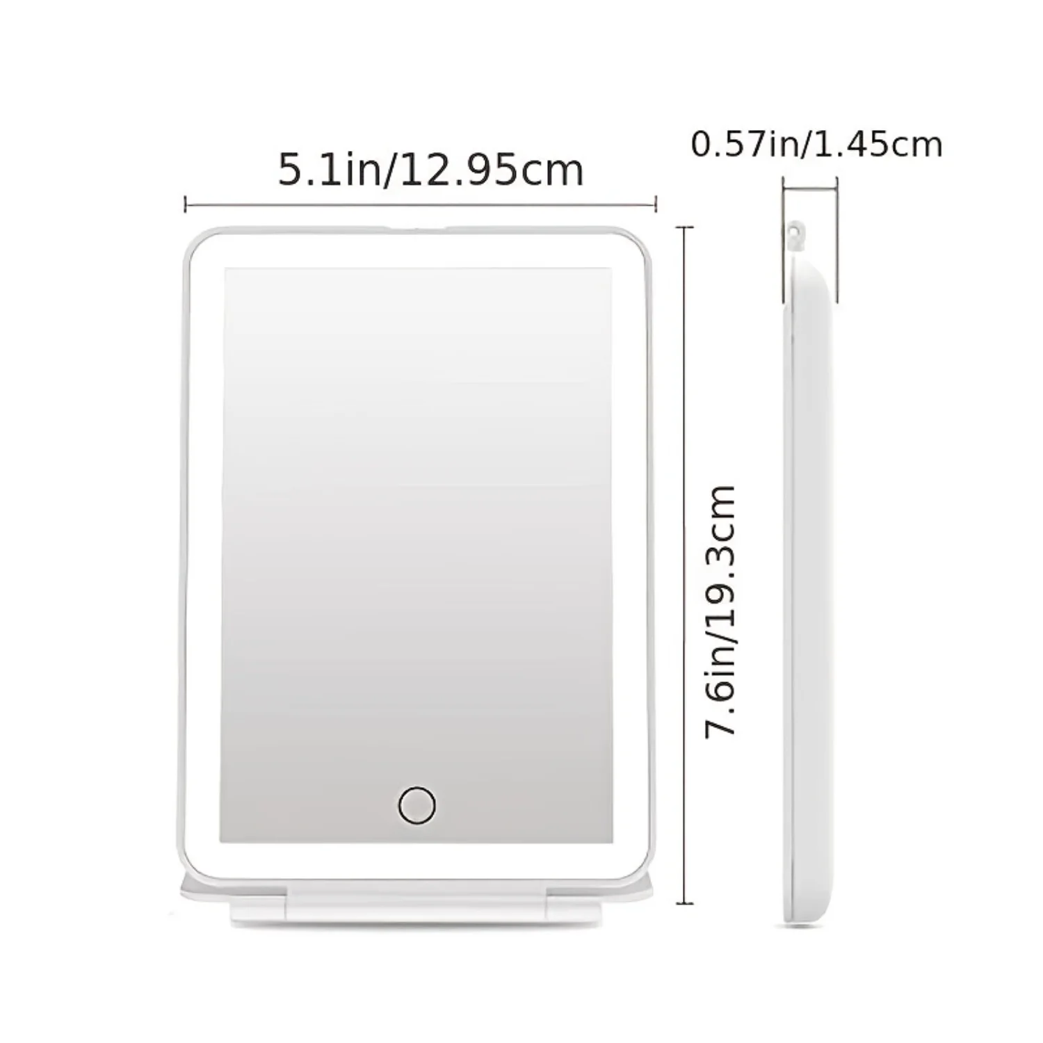 Перезаряжаемое светодиодное зеркало для макияжа, 1 шт., косметическое зеркало, складное настольное зеркало, портативное зеркало для макияжа с подсветкой