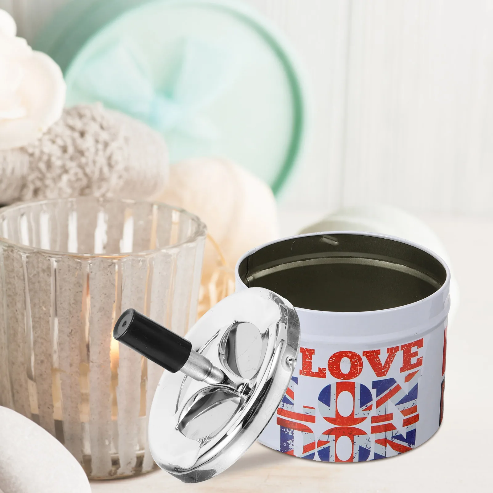 

Decorative Metal Ashtray Automatic Extinguishing Tinplate Cigar Ash Holder Home Office Bar Restaurant Use ashtray