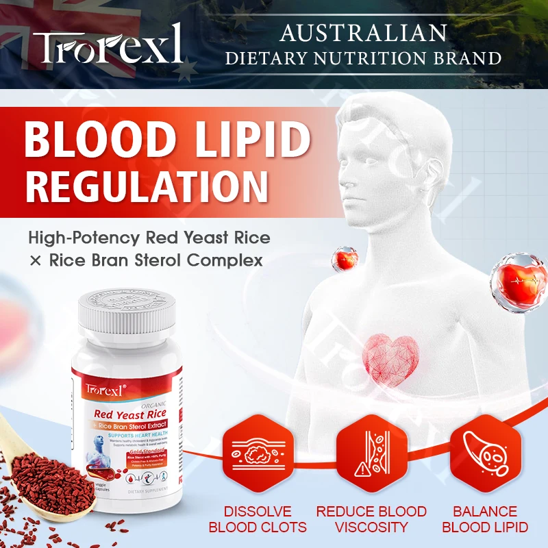 

100 Capsules Red Yeast Rice Extract 1050 mg Vegetarian– Advanced Healthy Heart Formula for Cardiovascular Health Supplement