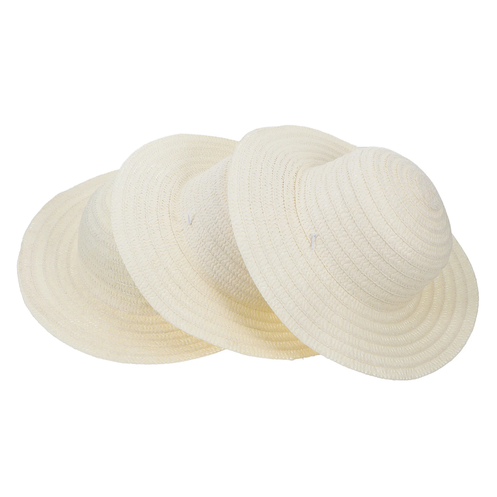 Mini chapeau tissé, 3 pièces, petit accessoire décoratif pour bricolage, artisanat et accessoires Photo, Mini chapeau de paille, petit accessoire de décoration