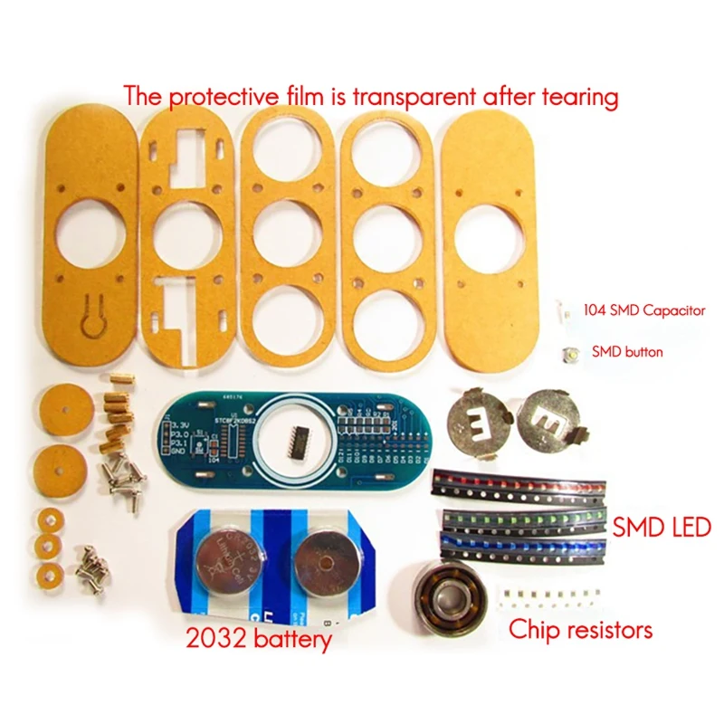 LED Fidget Spindle Making Kit With Housing Parts