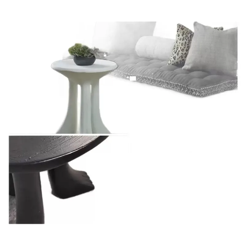 

Nordic wabi style retro simple three-legged coffee table creative design living room small round table