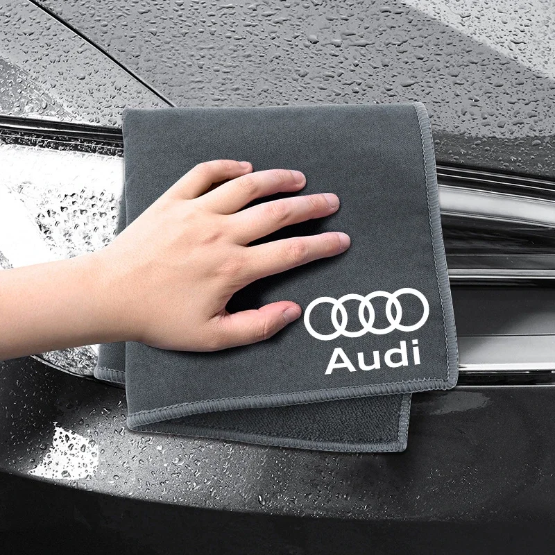 Car Drying Towel Suede Coral Velvet Double-sided Auto Towel Car Accessories For AUDI A1 A3 A4 A5 A7 A8 Q3 Q5 Q7 S3 S4 S5 S6 S7