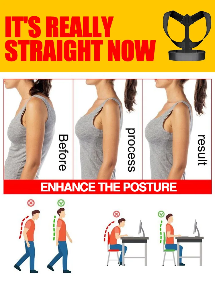 

Shoulder And Back Posture Correction With Camel Straps Adult Body Shape Correction Male and Female Back Support belt pain relief