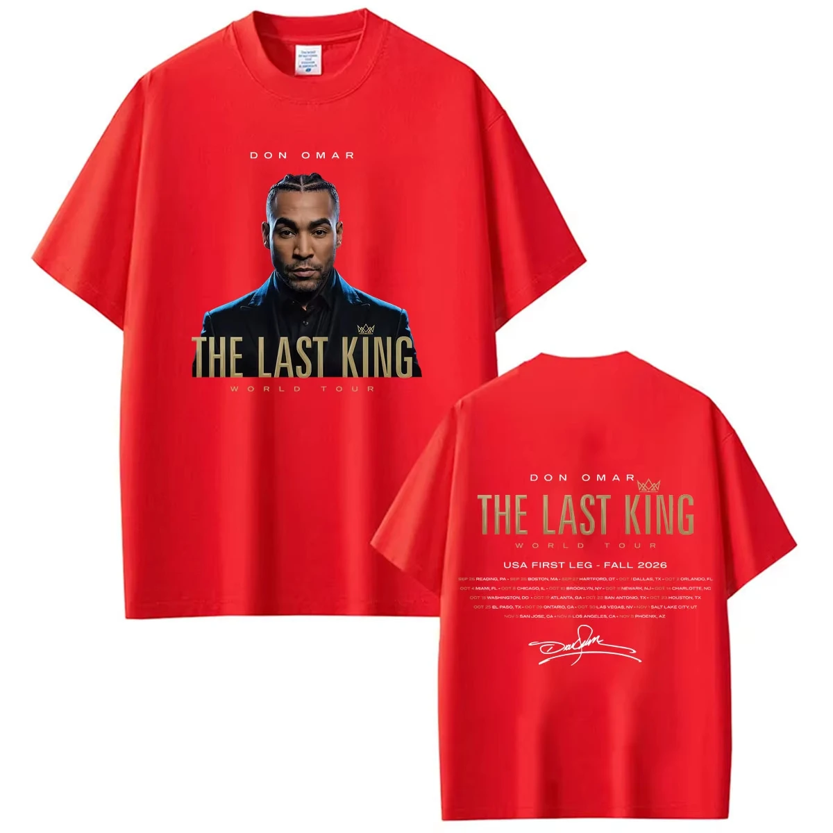 Rap-Sänger Don Omar The Last King Tour 2026 T-Shirt Hip-Hop Punk Baumwoll-T-Shirt Sommer Herren Damen Streetwear Y2k-Stil – Detail 5