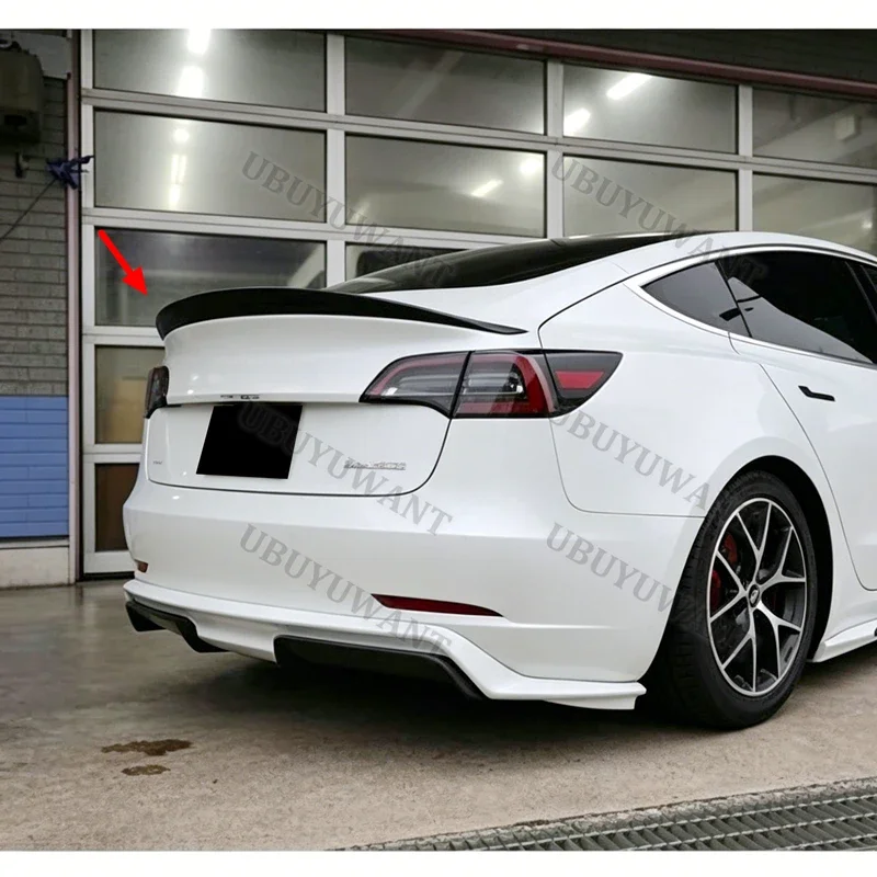 

2017-202 For Tesla Model 3 Rear Trunk Lip Carbon Fiber Wing Spoiler Car Styling