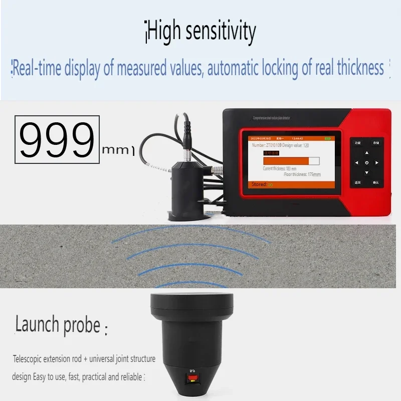 Portable Digital LCD Concrete & Wall Thickness Meter/Floor Detector Industrial Testing Meter