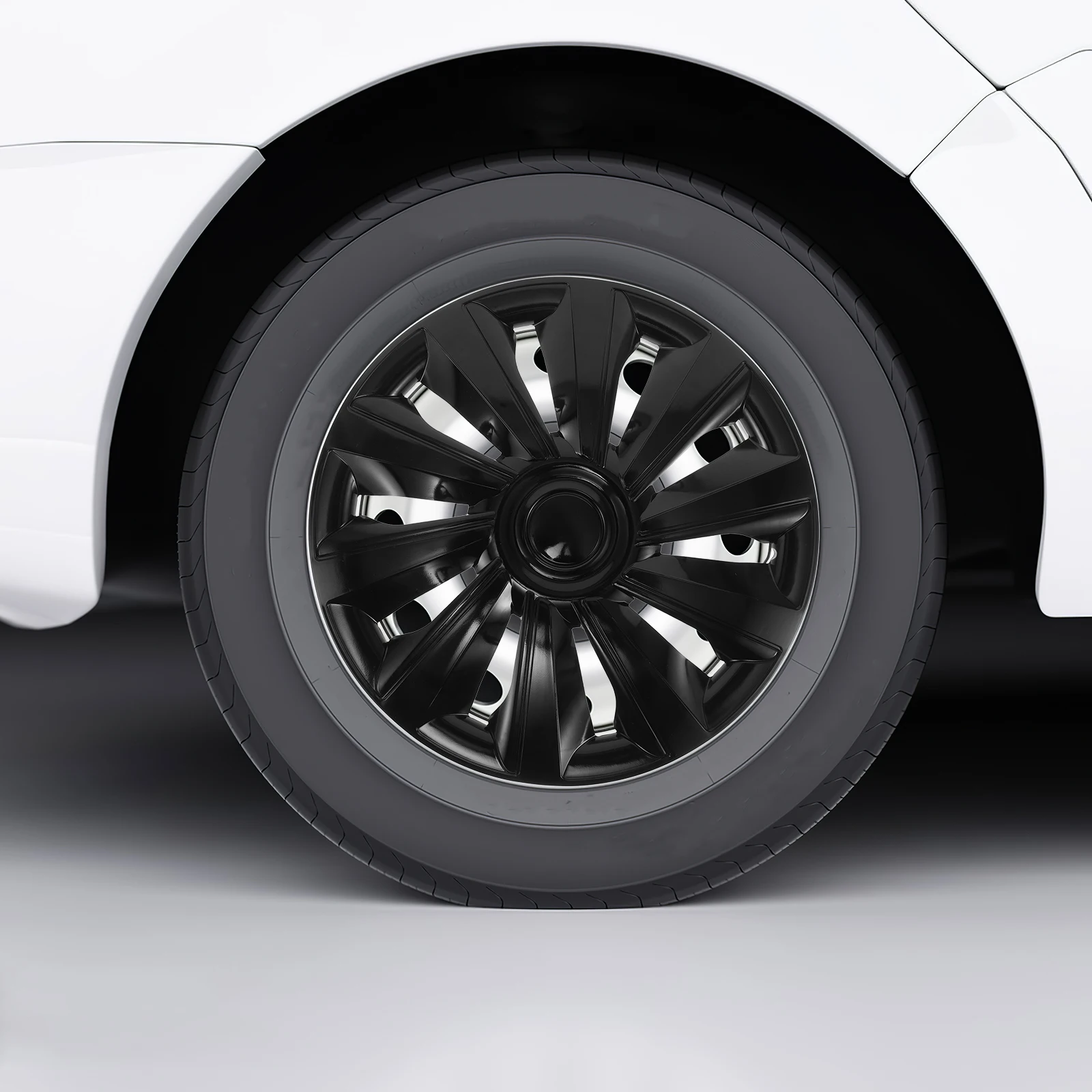 

14 Inch Black Hubcaps Wheel Covers Replacement Universal Car Truck Suv Automotive Wheel Hub Decorative Center Caps