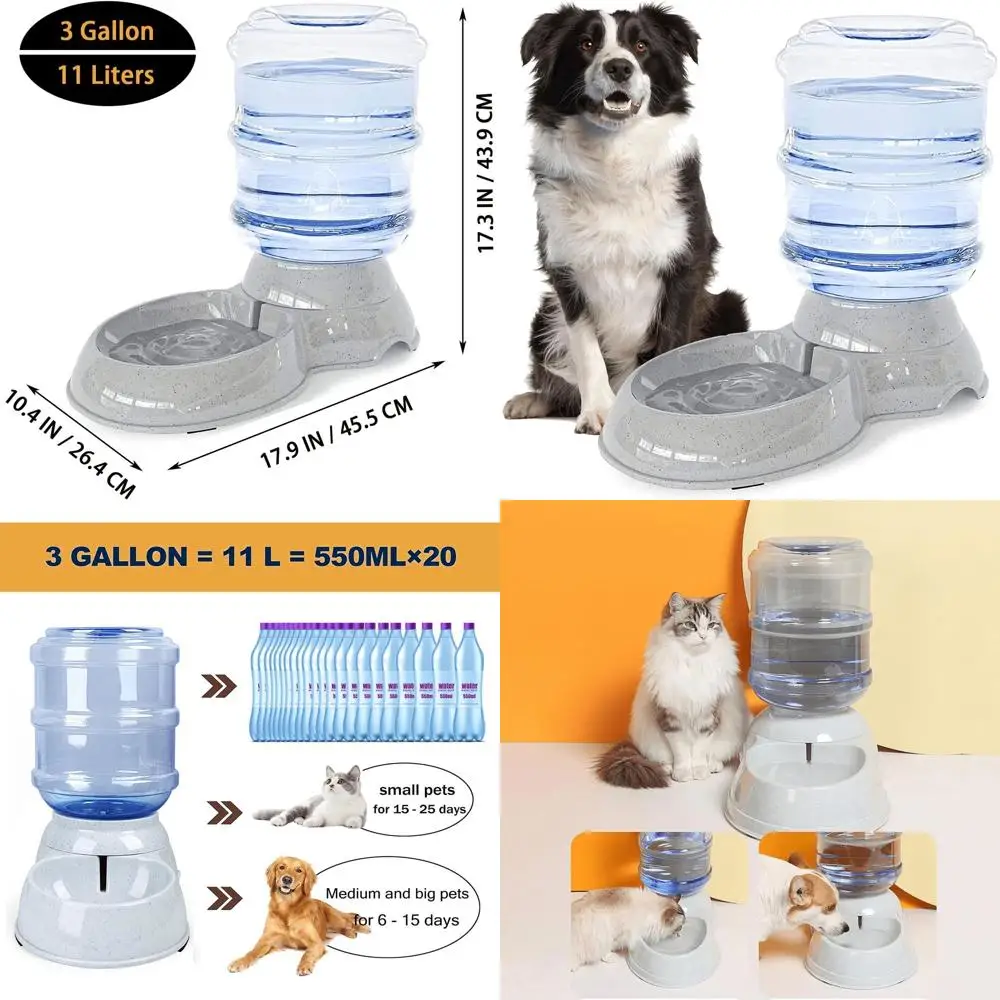 

3 Gallon Gravity-Fed Pet Water Station for Dogs & Cats, Large-Capacity Automatic Drinker