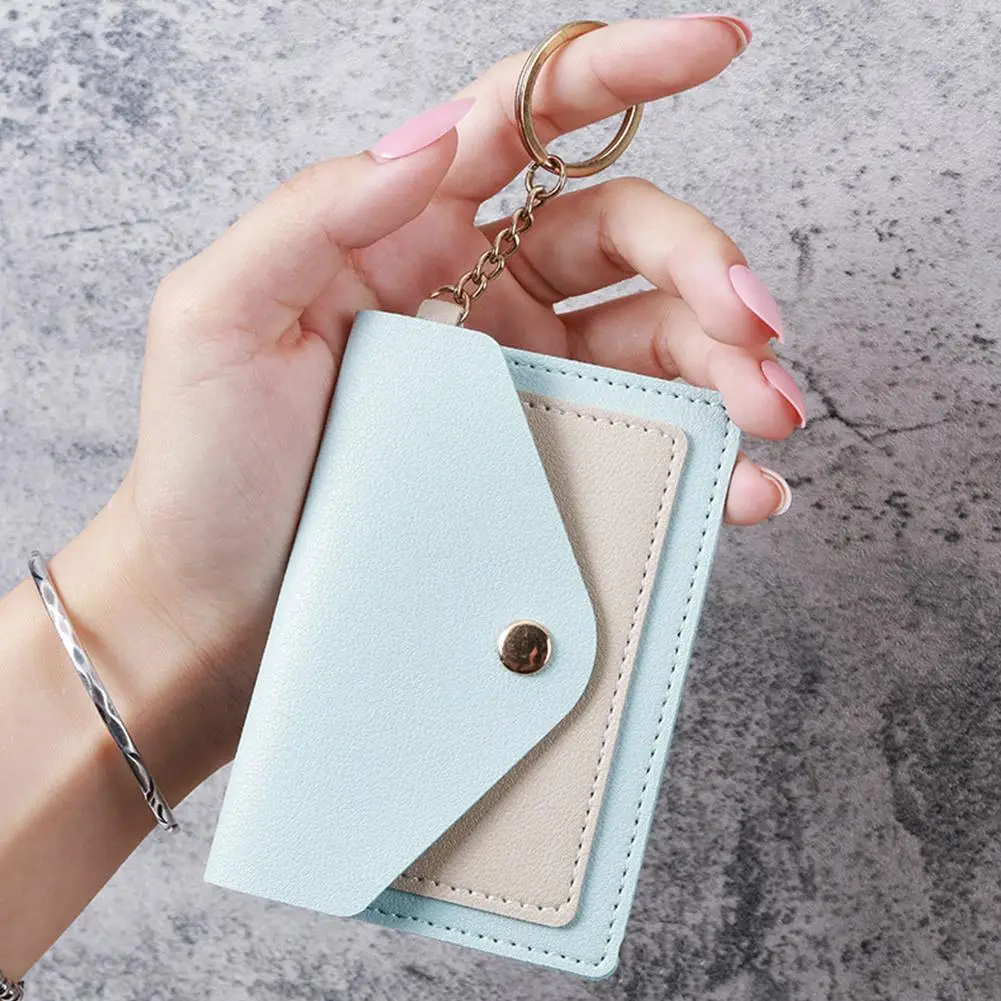 Small Wallet Women Fashion Small Wallet Purse Solid Credit Card Color Holder Bags Wallet Leather Mini Coin Zero Purse Pu Wa N8v6