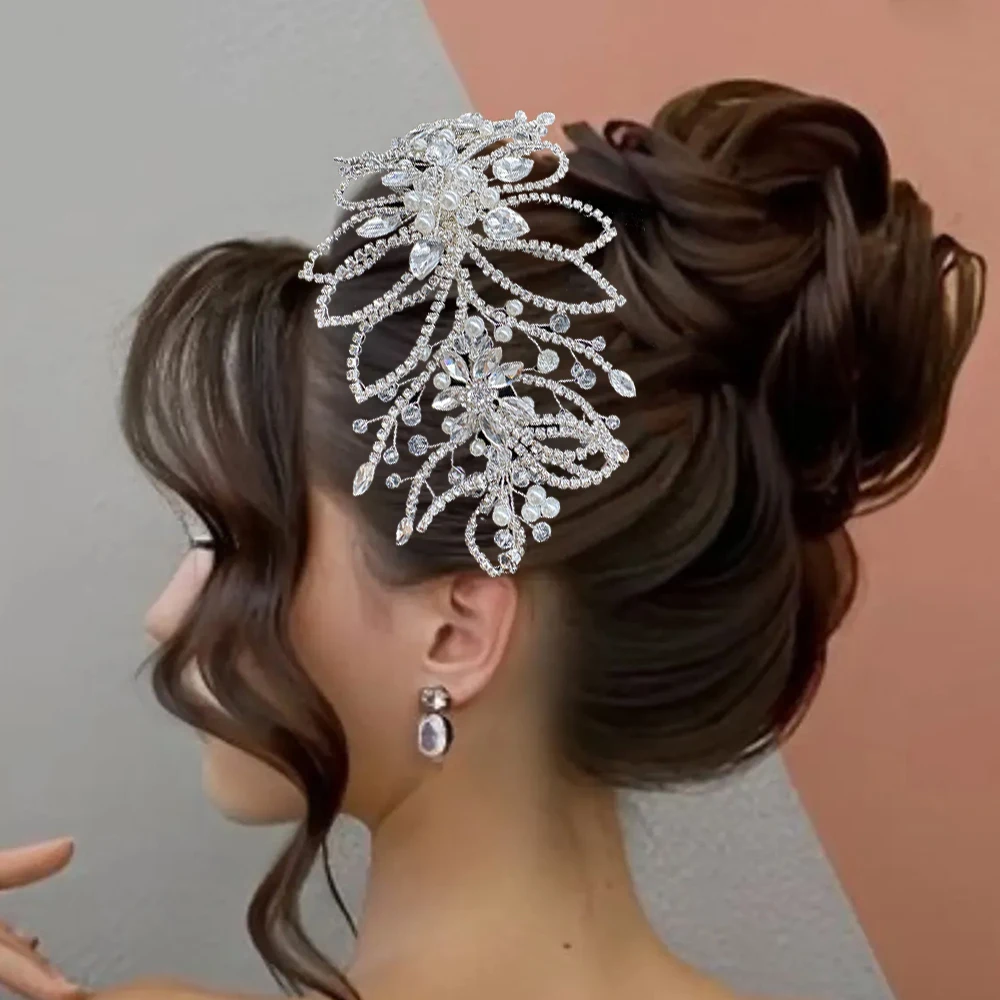 

DZ298 Bridal Headwear Accessories Bride's Main Wedding Dress Matching Decorative Handmade Rhinestone Temperament Hair Hoop