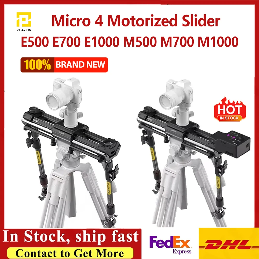 New ZEAPON Micro 4 Motorized Slider E500 E700 E1000 M500 M700 M1000 for DSLR Camera Video Double Distance Portable Slider