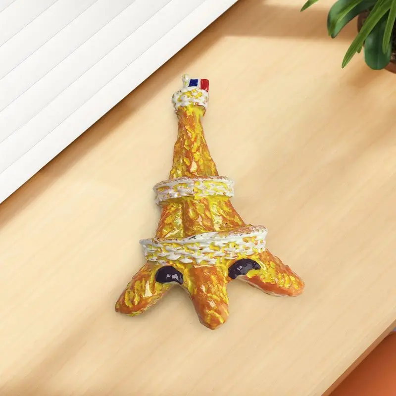 Французский багет Эйфелева башня Пейзаж Магнит на холодильник Культурный и креативный сувенир для путешествий 3D-раскрашенный ремесло