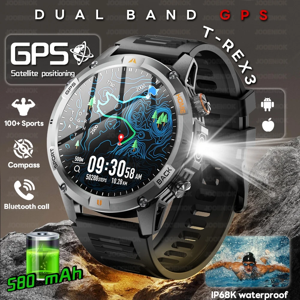 

T-Rex 3 Ultra Professional GPS Sports Smart Watch Man Built-in Dual-band GNSS Compass Military Outdoor Smartwatch Men 2025 New