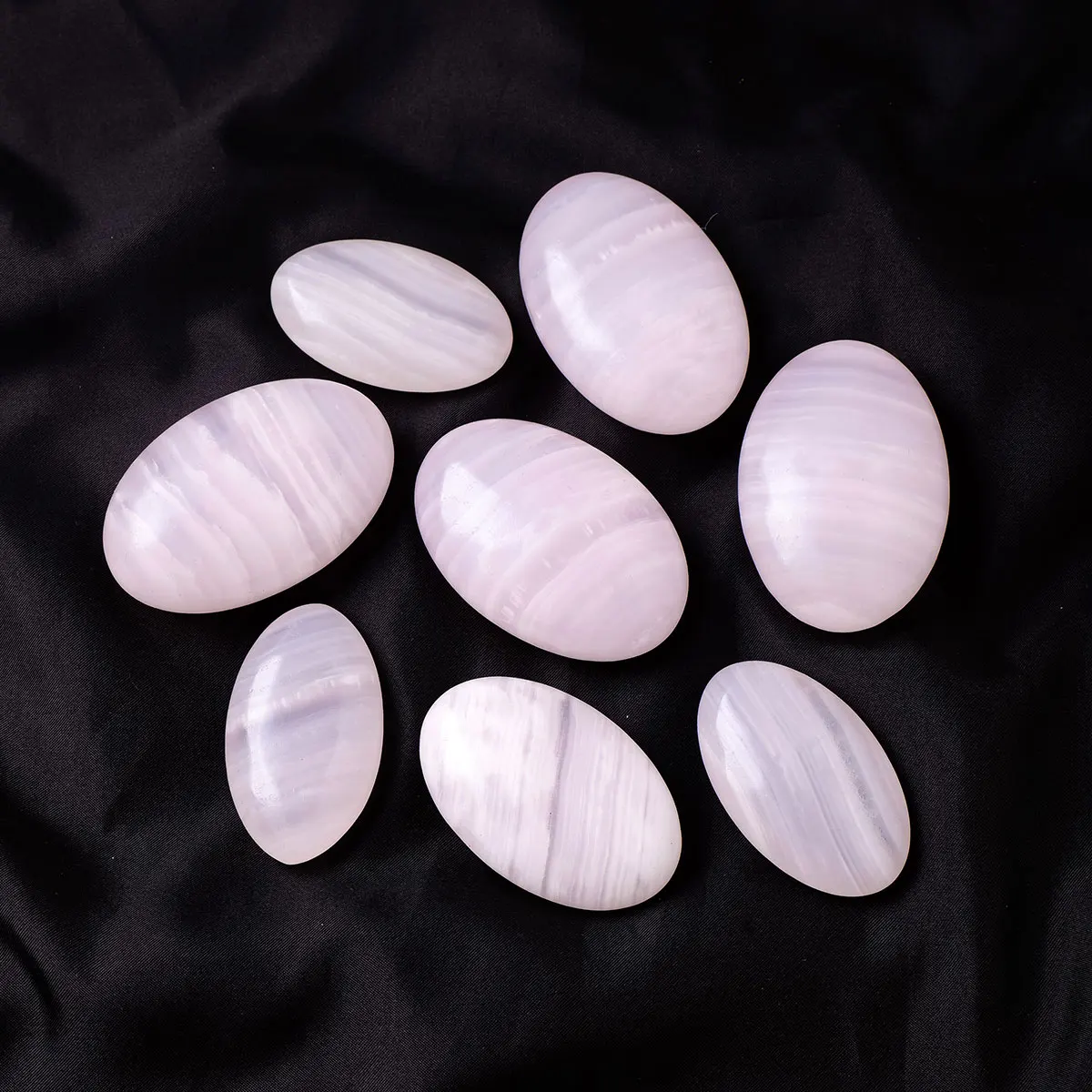 1pc Natural Crystal Rose Calcite  Palm Stone Healing Stone Crystal  Worry Gemstone Hand  Home Decoration