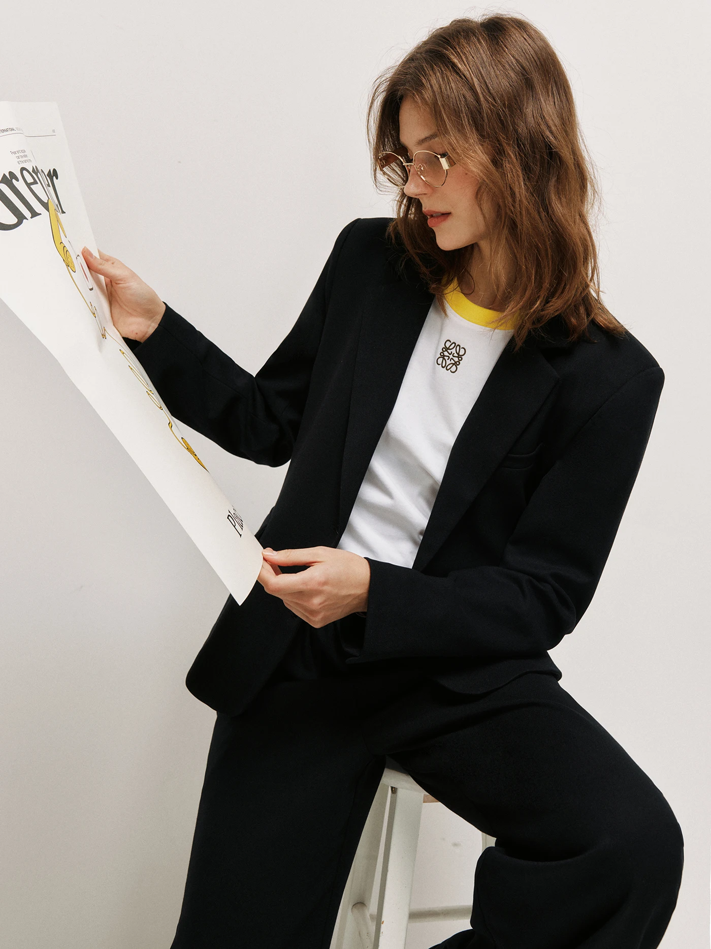 

High nce Youth 00% Wool Two Button Design Ba Pleat Suit Jaet And Pants Set Women's Faion Spring Collection