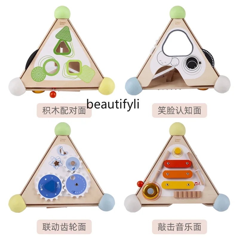 Boîte triangulaire multifonctionnelle en bois pour garçons et filles, jouets pour bébés et enfants, éducation précoce