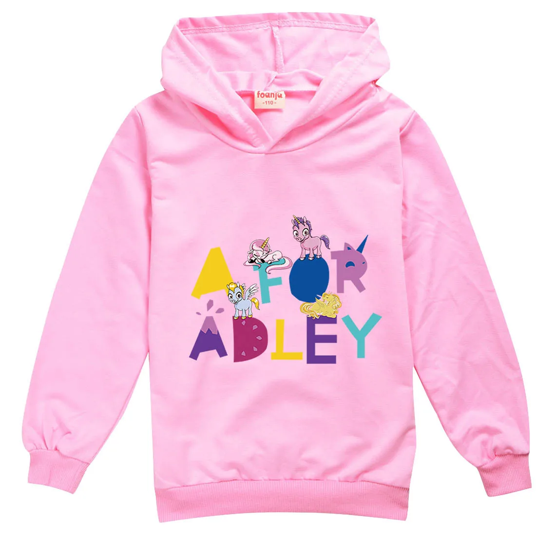 

2024 Spring A FOR ADLEY Clothes Kids Cartoon Jumper Baby Boys Hooded Sweater Toddler Girls Hoodies Children Casual Sweatshirt