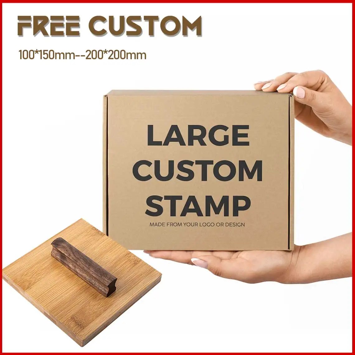 Personalised Large Stamp Wooden Stamp Rubber Logo Clear Seals Customzied Packaging Stamps Business Logo Seals