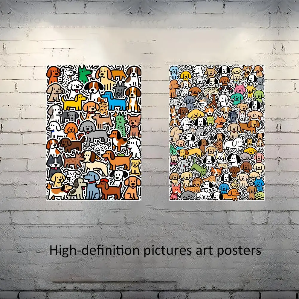 Mr Doodle Art Draw Hot Poster Frameless poster pp Matte adhesive paper for Living room hallway bedroom