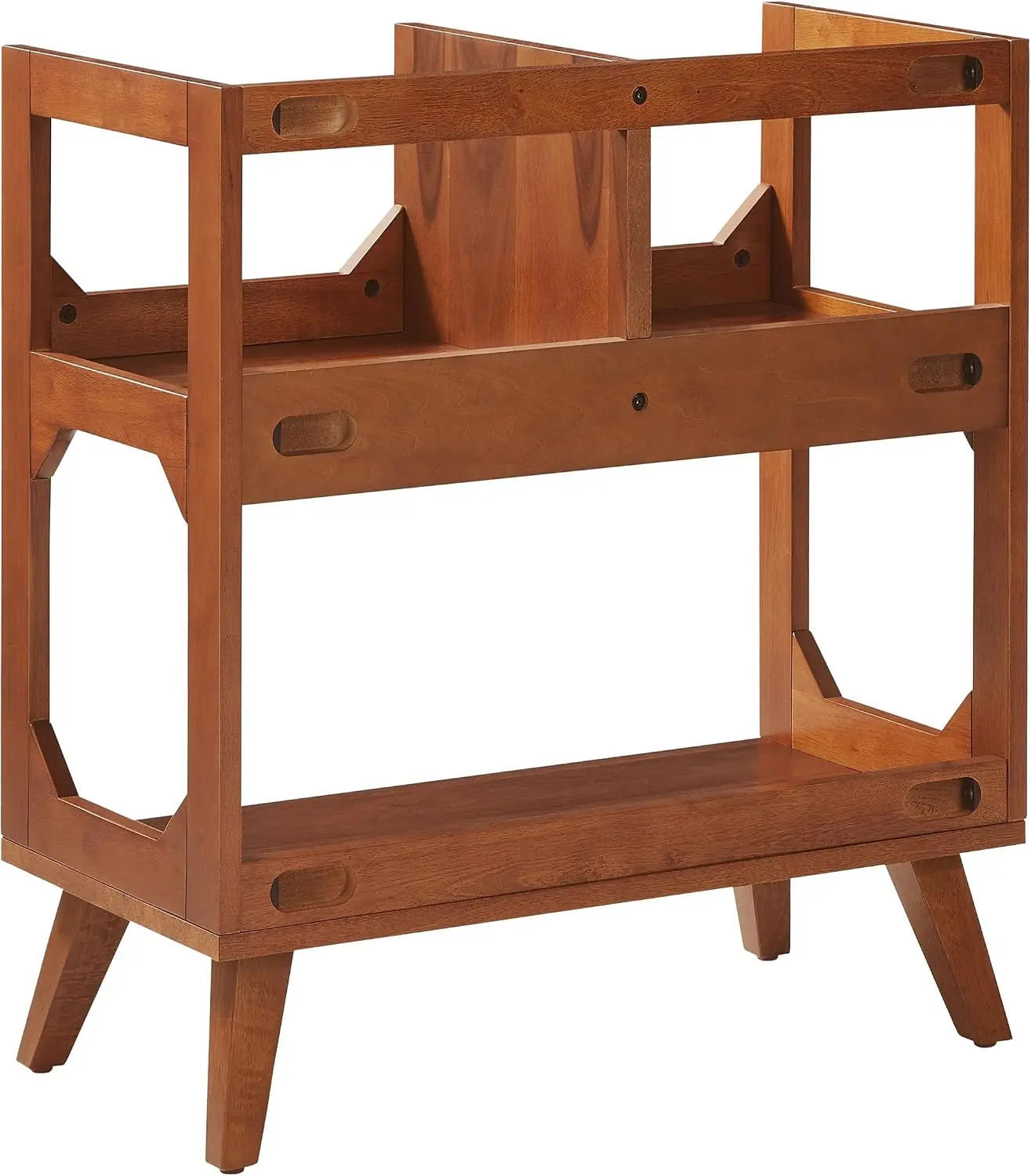 Walnut Freestanding Vinyl Record Stand, Storage Cabinet Holds 260 Records for Record Collection Organization - view 3