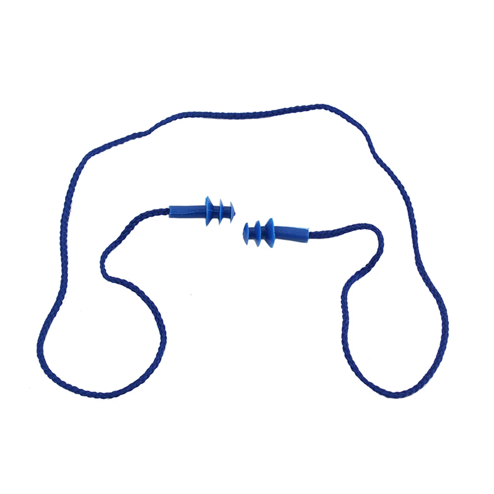 

Blue Earplugs Noise Reduction Comfortable Fit Easy Cleaning Anti Noise Humanised Lanyard Protection