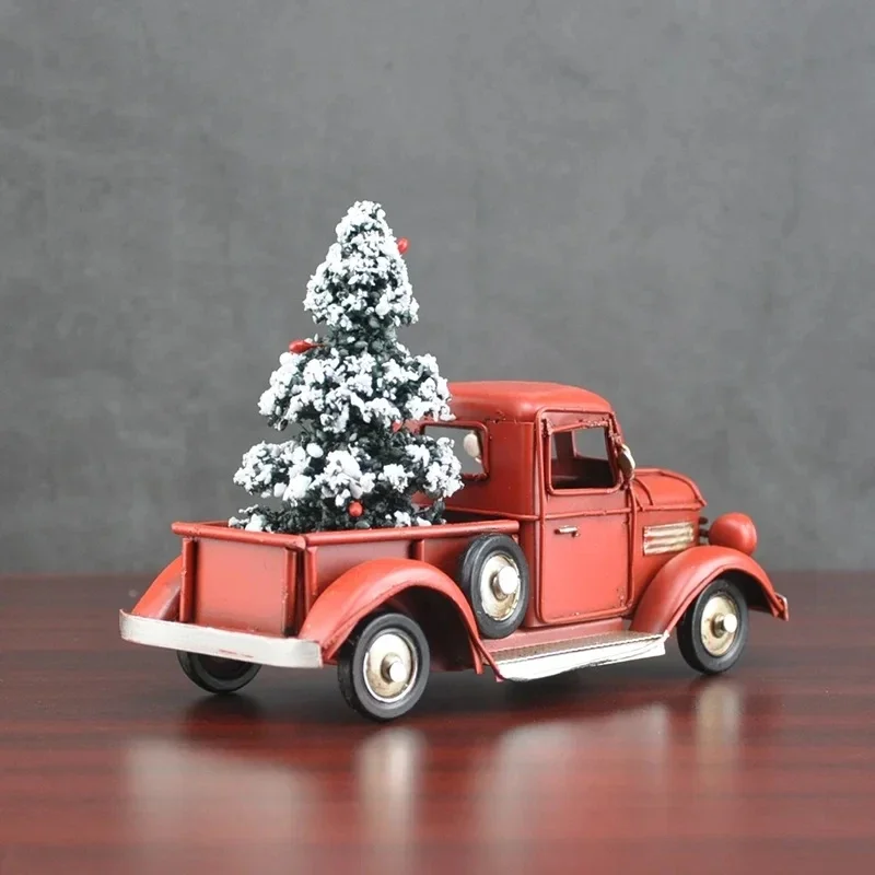 Christmas Creative retro truck model metal crafts Home Christmas gift soft decoration