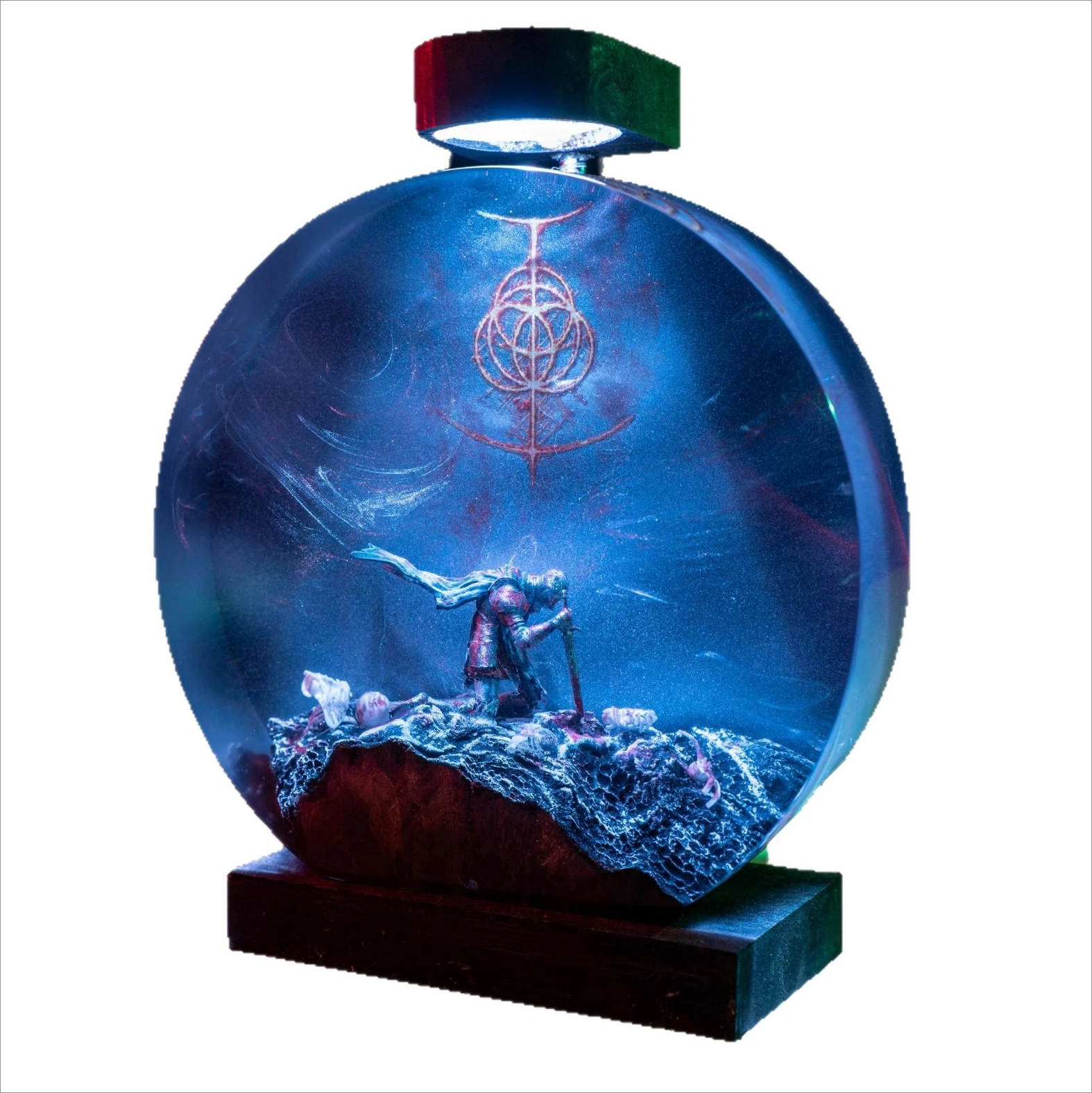 ZZ 2026 Fallen Knight Helmet Resin Night Light 3D Sculpture Desktop Lamp Unique Men Room Decoration Birthday Gift