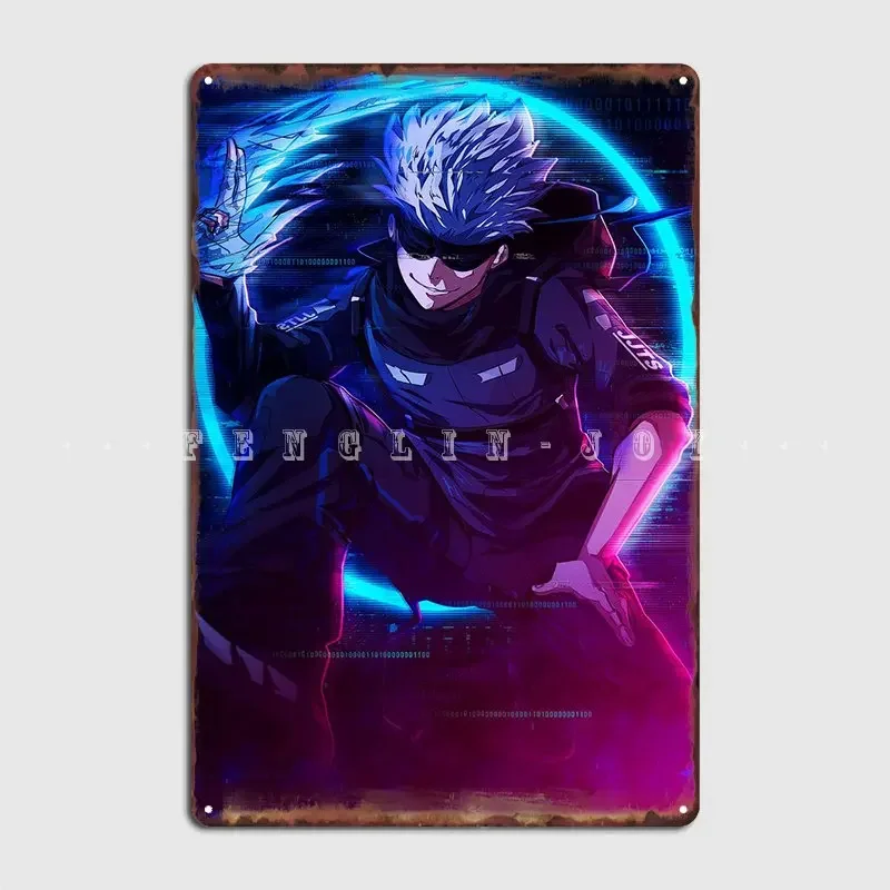 

Плакат Gojo Satoru, металлическая табличка, настенная роспись, паб, гараж, персонализированный настенный декор, жестяная вывеска, плакаты