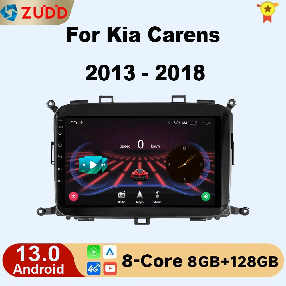 

Автомагнитола на Android 13 для Kia Carens 2013, 2014, 2015, 2016, 2017, 2018, автомобильное радио, мультимедийный видеоплеер, навигация GPS, Авторадио, аудио, авто BT