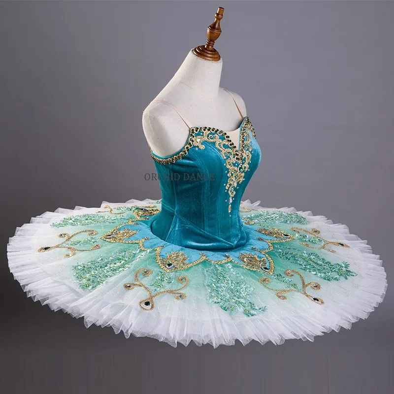 Professional High Quality Custom Size Performance Wear Kids Girls Green Classic Nutcracker Ballet Tutu Costumes