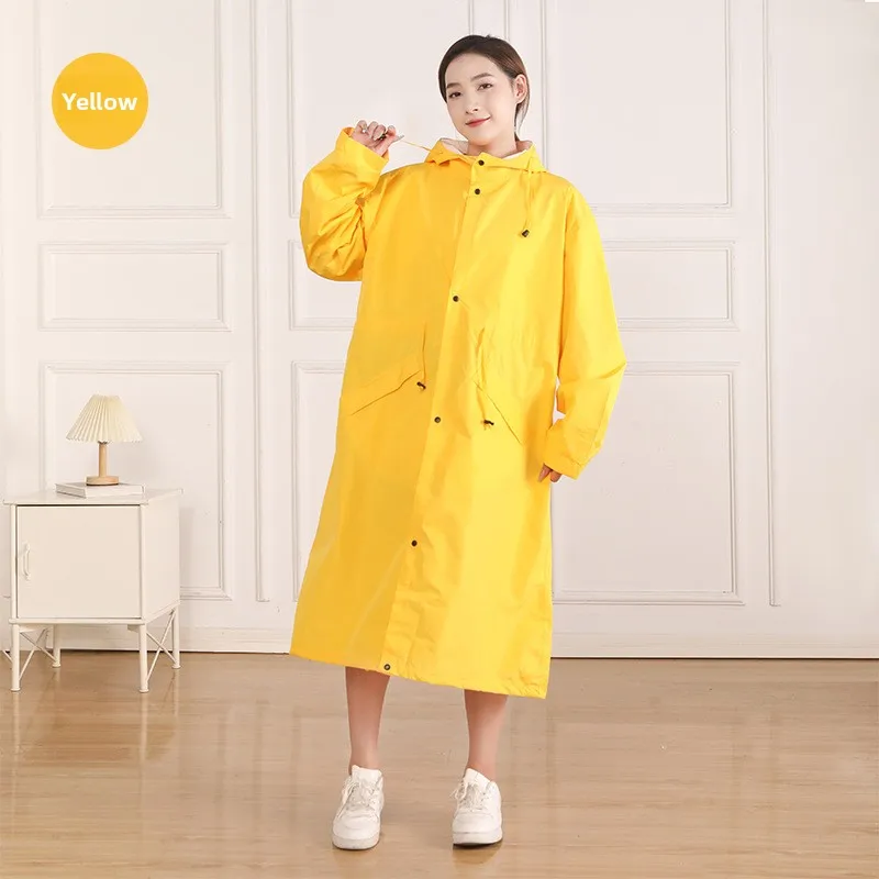 

Lightweight Long Raincoat for Hiking, Fashion Trench Coat Style Chunya Spun Fabric, Rainstorm Proof Outdoor Jacket for Men Women