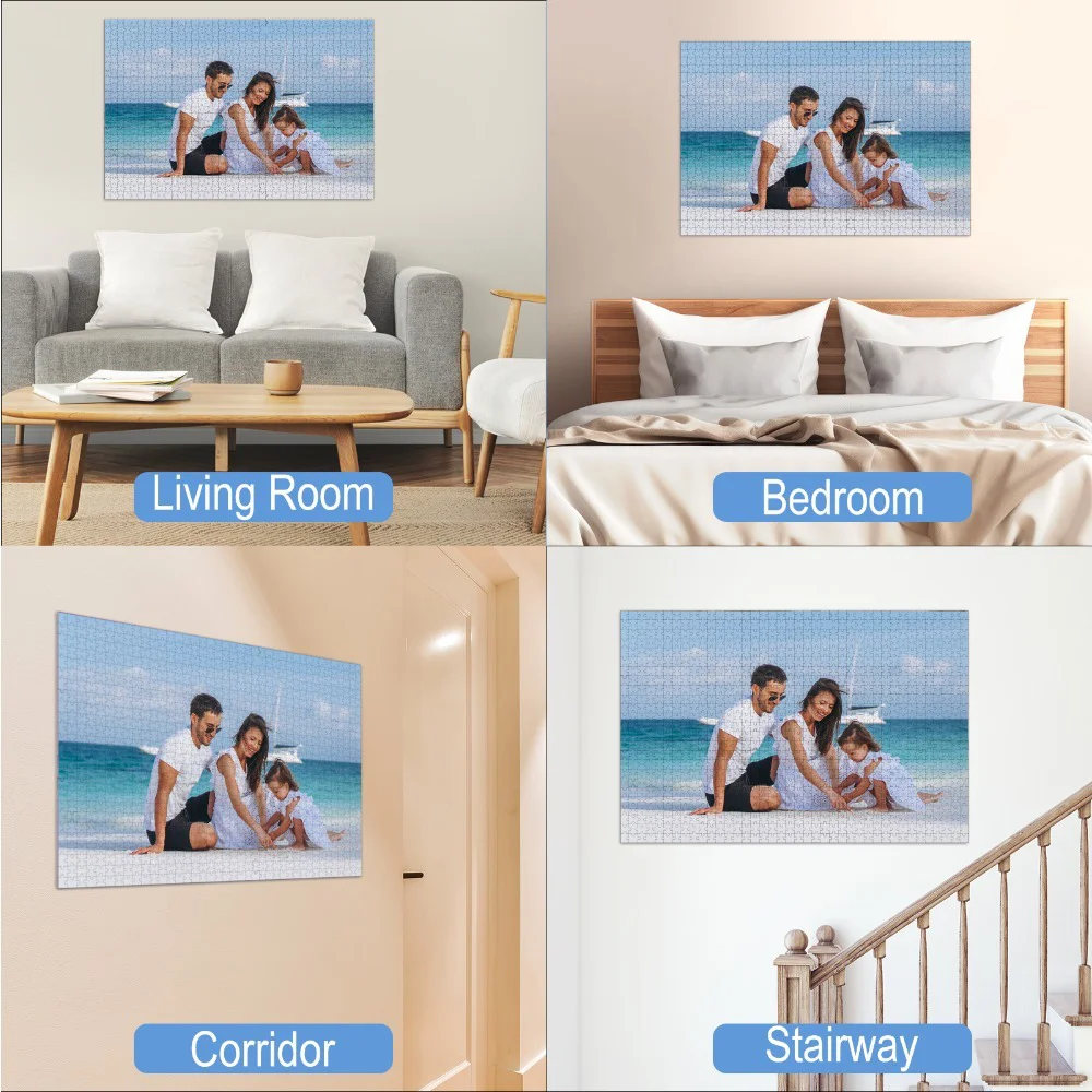 1000Pcs Custom Photo Puzzle - Adult Only, Handmade Puzzle for Couples, Families, Weddings, and Pet Portraits, Creative Birthday Gift, Challenging Brain Game, Vibrant Color Scenes, Fine Craftsmanship