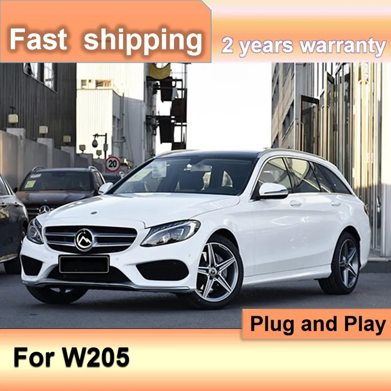 

Автомобильные аксессуары для Mercedes C-класса: Фары 2014-2020 C-класс W205, C300, C260, ДХО, указатели поворота, ближний и дальний свет