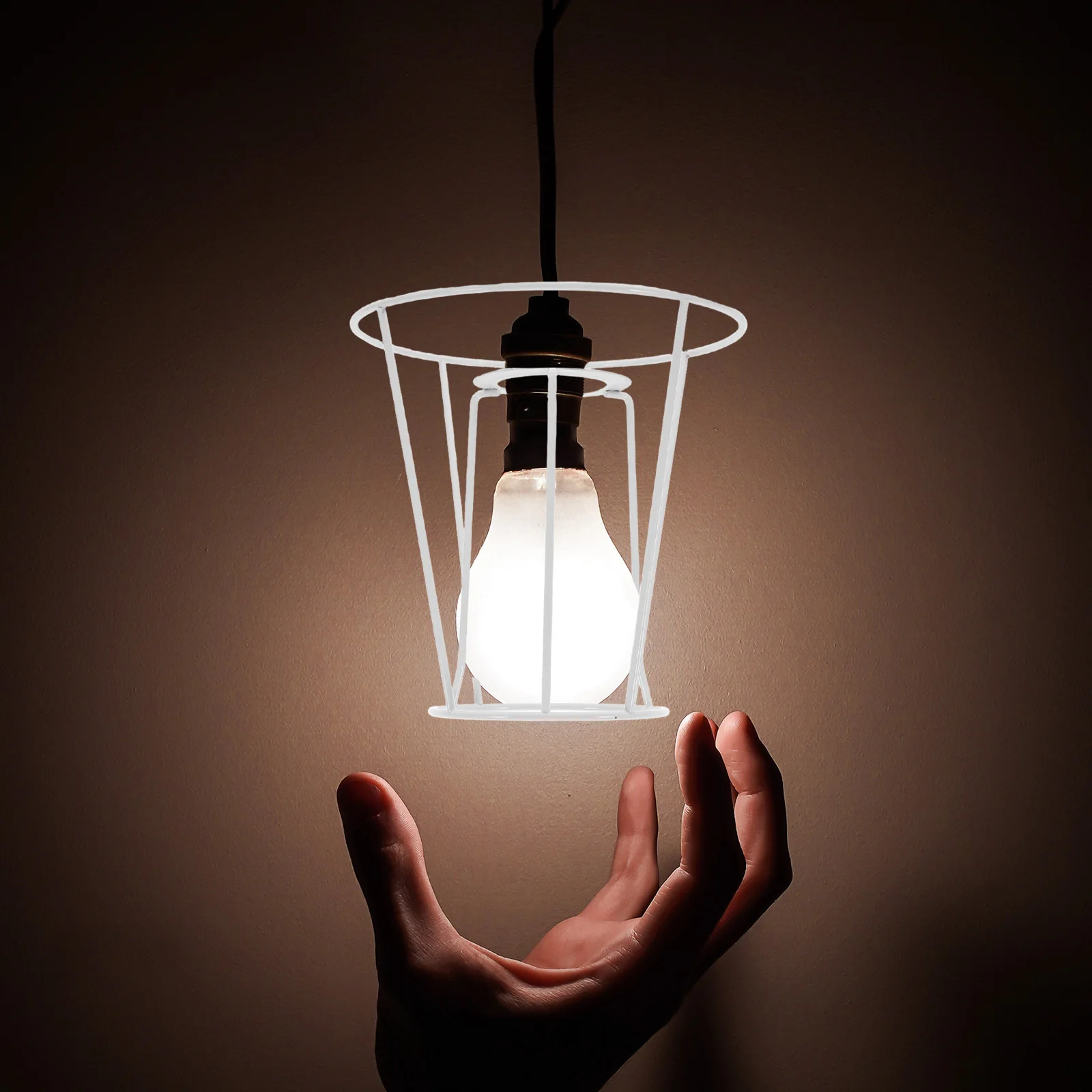 

Wire Light Shade Frame Unique Hollow Iron Wire Lampshade Frame DIY Decorative Ceiling Pendant Lamp Holder Metal Cage Cover
