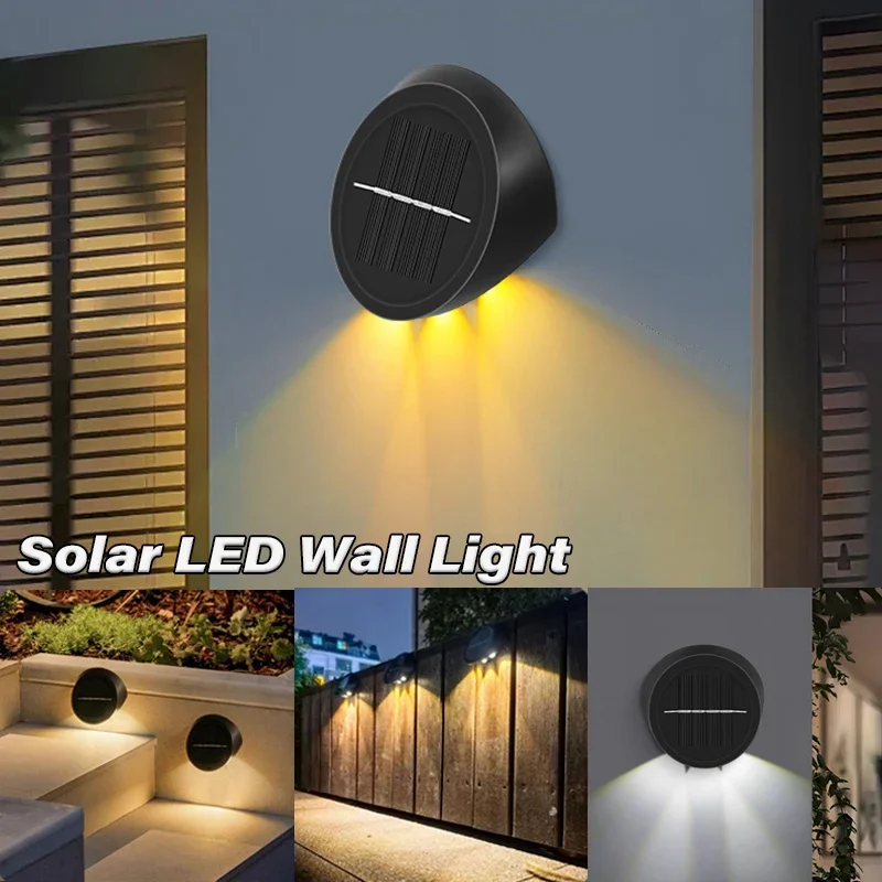 

1-4Pcs LED Solar Garden Lights Waterproof Solar Wall Lamps Outdoor Sunlight LED Light for Balcony Stairs Street Lighting Decor