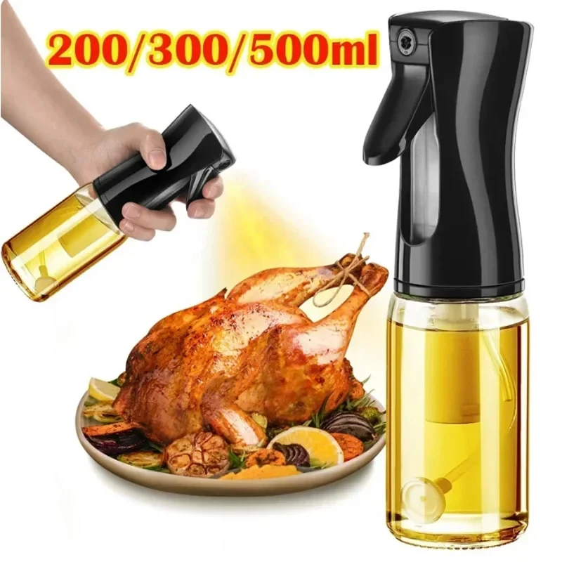 Press-type Oil Spray Bottle 200/300/500ML Kitchen Cooking Oil Sprayer Outdoor Barbecue Oil Spray Bottle Vinegar Soy Sauce