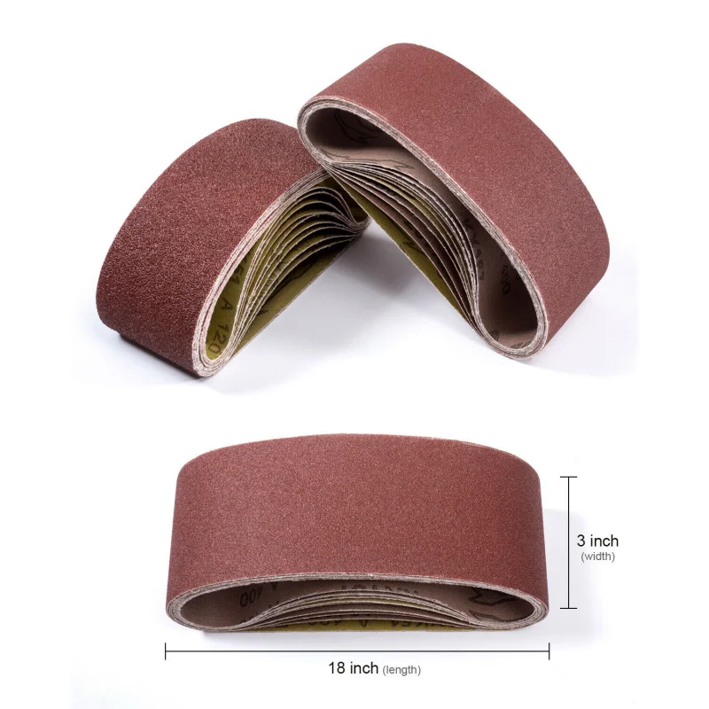 20pcs-set 240pcs-carton 3x18 Inch Belt Sander Sanding Belts Aluminum Oxide Cloth Backed Sandpaper Polishing Assorted