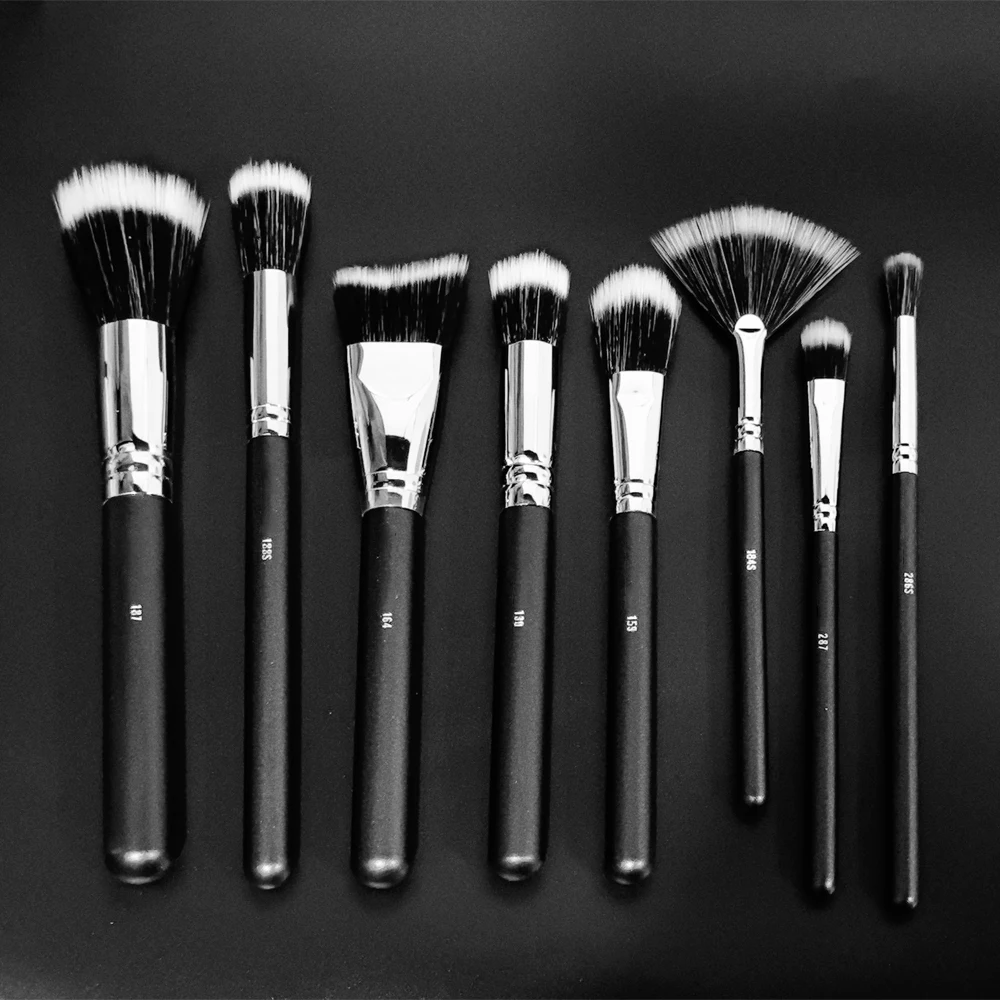 8Pcs Makeup Brush Set Double Fiber Hair Blusher Loose Powder Highlight Contour Eye Shadow Stipple Brush Makeup Tool Girl Gift