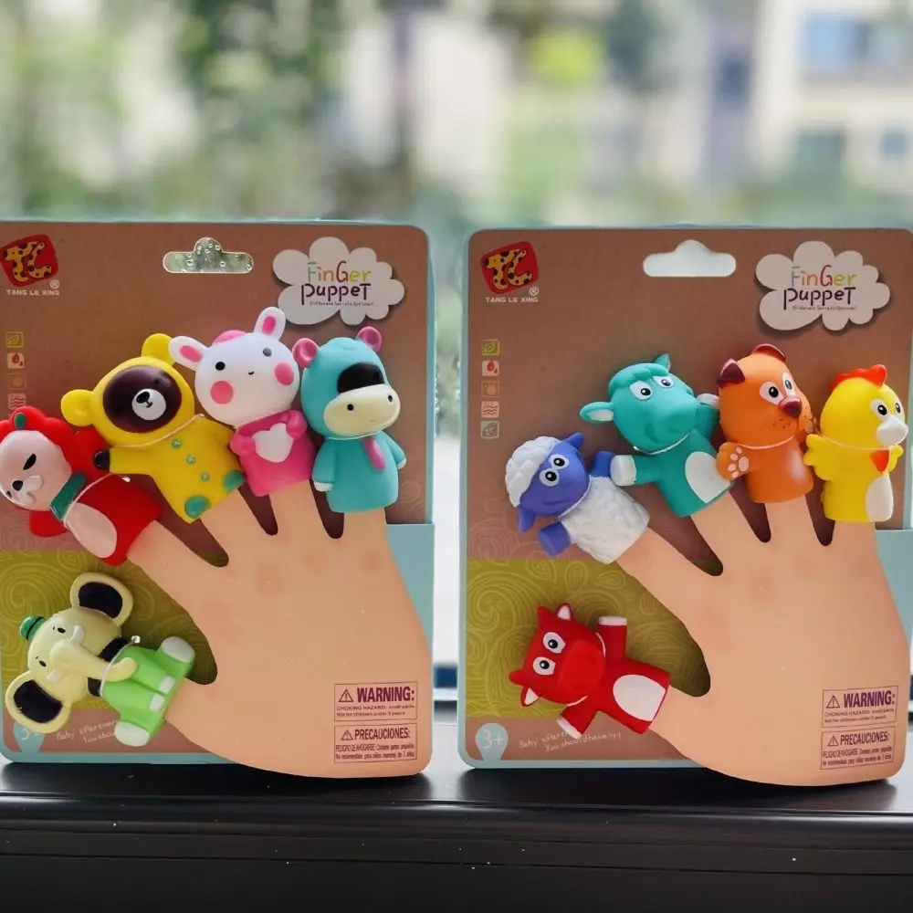 5 pçs legumes colorido mini animal mão fantoche segurança educacional dedo fantoche conjunto filhote de cachorro estreitando