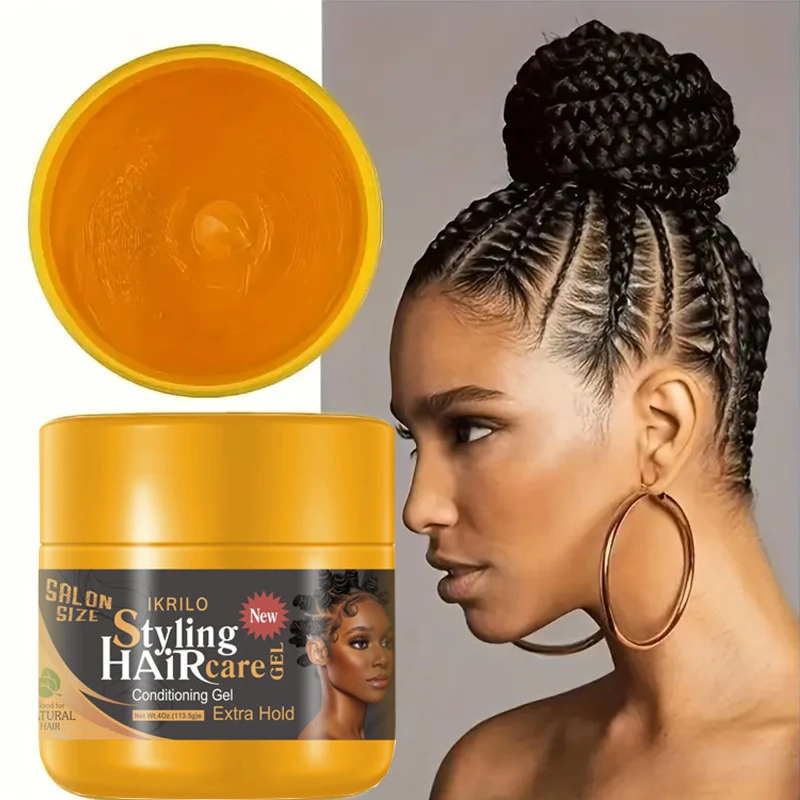 Hair Styling Gel-Strong Hold Hair Gel for Men, Women, 24H Non-Sticky, No Flake, Extreme Shine, Styling Fragmented Hair, Braid Ge
