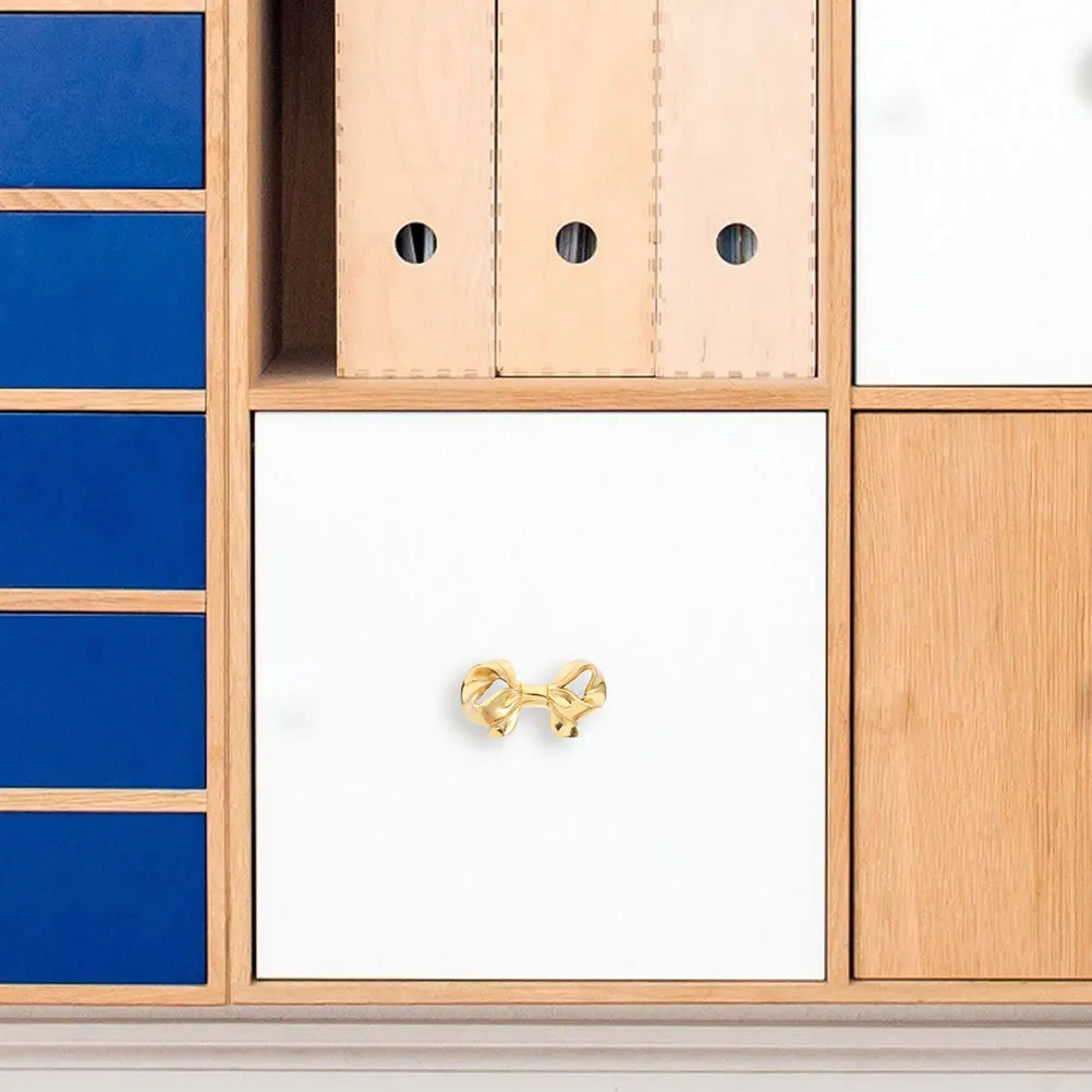 

2Sets Vintage Bowknot Brass Drawer Handles Elegant Cabinet Knobs for Kitchen Wardrobe Bedroom Furniture Pulls Bow Dresser Knob
