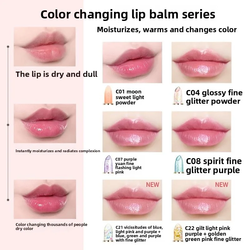 Lápiz labial Catkin que cambia de Color para reparar la piel seca y agrietada, líneas de labios ligeras, bálsamo labial transparente hidratante