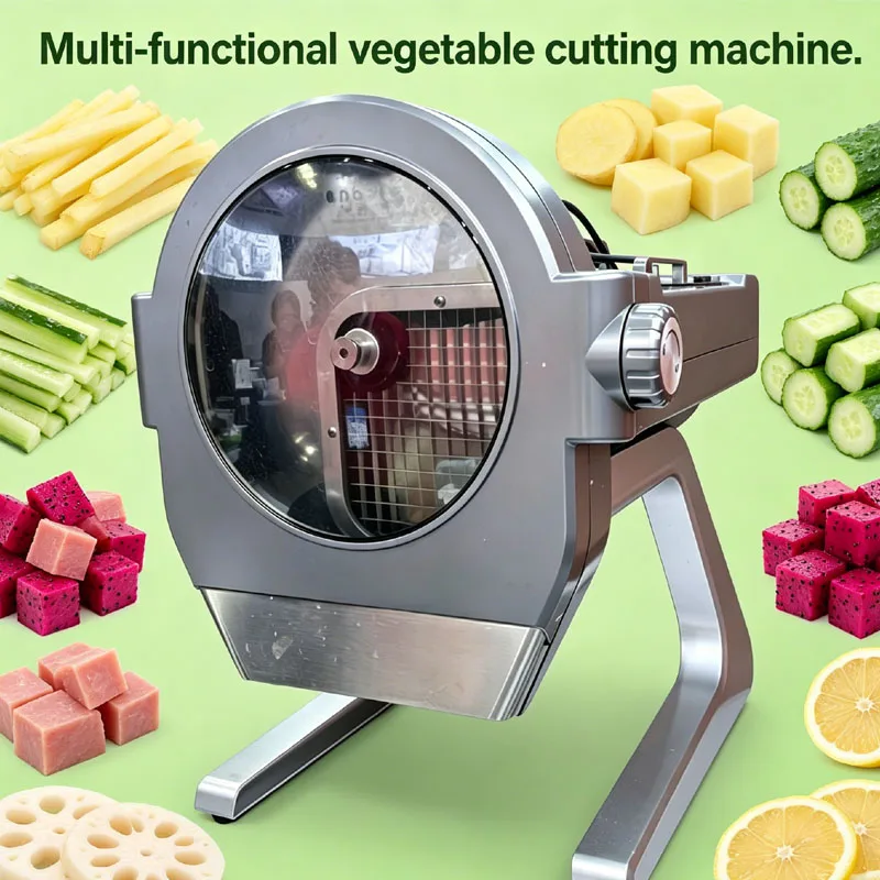 Vegetable Cutting Machine Electric Automatic Desktop Commercial Potato Carrot Slice Shred Dice Cutter Machine